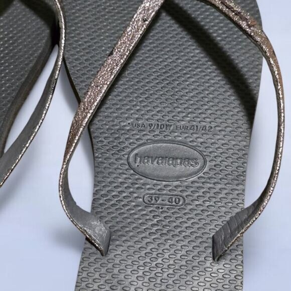 Havaianas Silver Black Sandal - Size‎ 9 / 10 - Picture 3 of 6